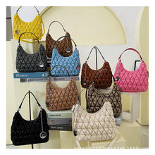 將圖片載入圖庫檢視器 JM-1194 秋冬流行款时尚简约菱格单肩女包托特包高级感女包
