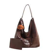 將圖片載入圖庫檢視器 JM-1393 秋冬新款复古软PU时尚托特包女大容量通勤子母包小众感单肩包
