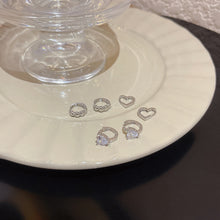 將圖片載入圖庫檢視器 JME-374 S925银针精致锆石爱心套装小耳钉耳扣轻奢小众高级感套装耳环耳饰
