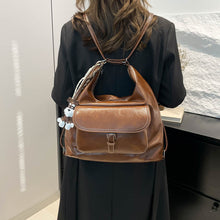 將圖片載入圖庫檢視器 JM-1402 秋冬新款小众复古大容量包包女通勤单肩包美拉德多用途双肩包
