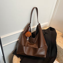將圖片載入圖庫檢視器 JM-1393 秋冬新款复古软PU时尚托特包女大容量通勤子母包小众感单肩包
