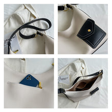 將圖片載入圖庫檢視器 JM-1211 新款潮流质感时尚撞色水桶包单肩斜挎包简约休闲大容量托特包
