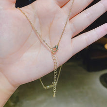 將圖片載入圖庫檢視器 JME-935 【真金电镀】铜微镶锆石新款冷淡风锁骨链字母百搭小清新项链女
