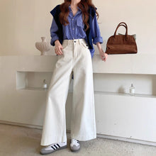 將圖片載入圖庫檢視器 JMA-985 实拍 春季新款韩版小个子大阔腿直筒牛仔裤女九分裤子
