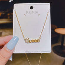 將圖片載入圖庫檢視器 JME-935 【真金电镀】铜微镶锆石新款冷淡风锁骨链字母百搭小清新项链女

