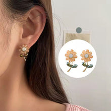 將圖片載入圖庫檢視器 JME-1034 s925银针韩国东大门通勤耳饰水晶花瓣耳钉女简约气质女网红款耳坠
