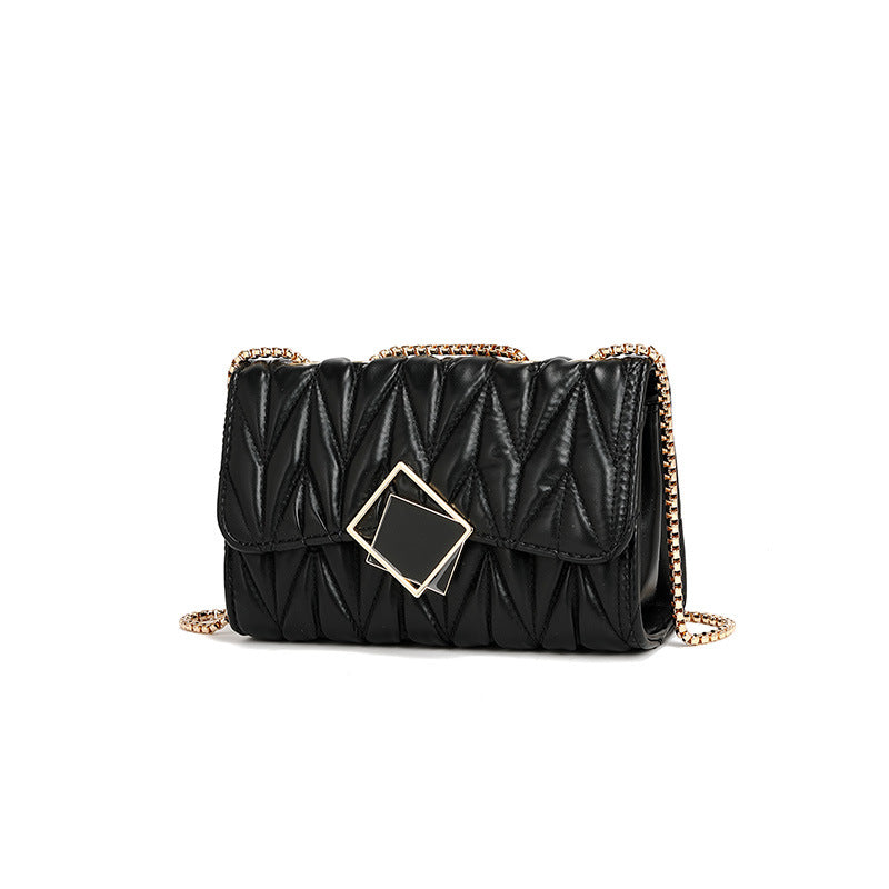 JM-1031 包包夏季女跨境批发女士包包2024年款时尚潮流链条褶皱单肩斜挎包