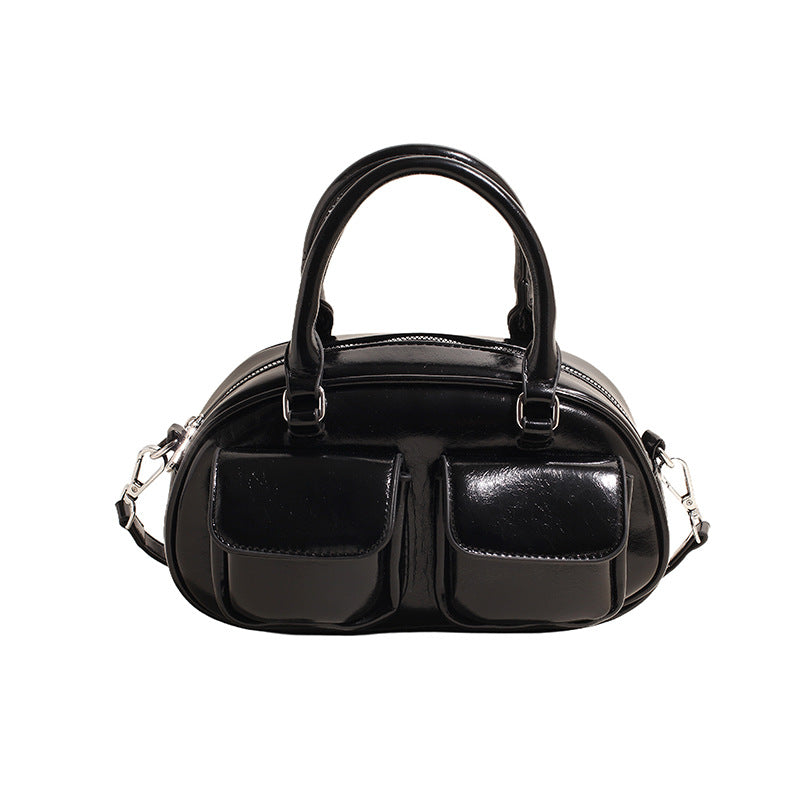 JM-1394 韩版潮流小众设计腋下法棍包女 秋季新款单肩波士顿包保龄球包