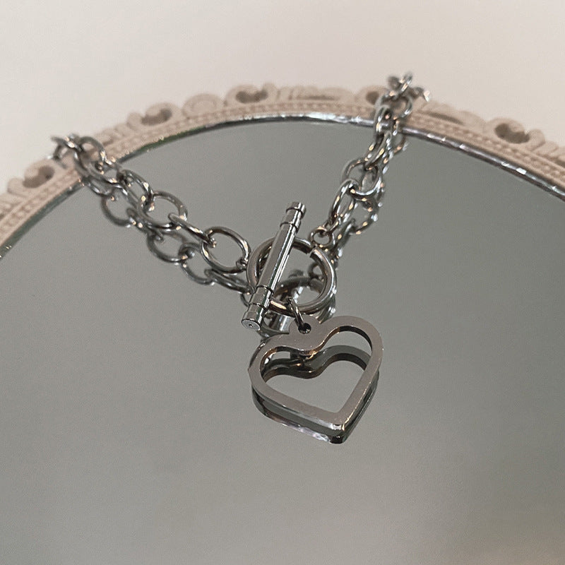 JME-954 双层叠戴珍珠项链女小众设计感轻奢复古网红颈链简约气质锁骨链潮