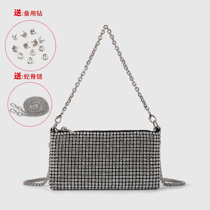 JM-1038 潮流镶钻链条包包女 2024新款气质百搭水钻包 迷你质感单肩斜挎包