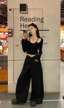 將圖片載入圖庫檢視器 JMA-1050 实拍 春季韩韩版芭蕾风蕾丝拼接打底衫女+蕾丝腰头西装裤套装
