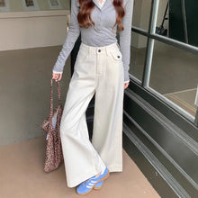 將圖片載入圖庫檢視器 JMA-985 实拍 春季新款韩版小个子大阔腿直筒牛仔裤女九分裤子
