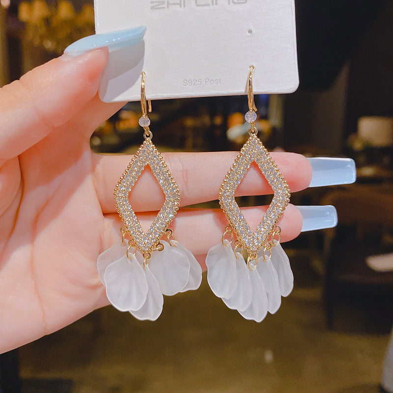 JME-1016 韩国东大门ins感几何镶满钻气质耳环新品925银针气质耳钉个性