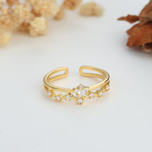 將圖片載入圖庫檢視器 JME-1046 夏季新款微镶锆石镂空双层开口戒指女百搭时尚气质可调节指环
