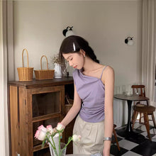 將圖片載入圖庫檢視器 JMA-839 实拍 夏季新款韩系设计感不规则单肩吊带收腰衬衫纯欲风上衣
