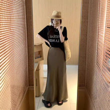 將圖片載入圖庫檢視器 JMA-833 实拍春季新款韩版气质鱼尾裙宽松女人味半身坠感包臀长裙子
