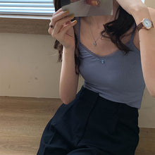 將圖片載入圖庫檢視器 JMA-003 辣妹纯欲风内搭小吊带女蝴蝶结蕾丝背心夏季黑色短款外穿无袖上衣
