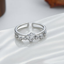將圖片載入圖庫檢視器 JME-1046 夏季新款微镶锆石镂空双层开口戒指女百搭时尚气质可调节指环
