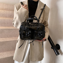將圖片載入圖庫檢視器 JM-1371 简约通勤包休闲女式包包 新款小众双肩背包复古感手提小方包包
