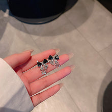 將圖片載入圖庫檢視器 JME-372 S925银针高级设计感璀璨星空蝴蝶结耳钉女轻奢小众镶钻超闪耳环
