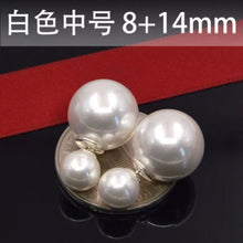 將圖片載入圖庫檢視器 JME-756 S925银针韩国百搭双面珍珠耳钉女个性前后大小耳环耳饰品批发
