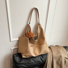 將圖片載入圖庫檢視器 JM-1393 秋冬新款复古软PU时尚托特包女大容量通勤子母包小众感单肩包
