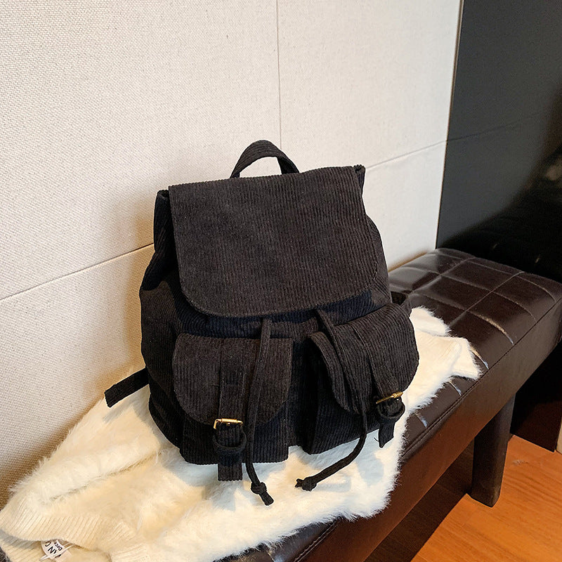 JM-1362 韩版休闲风大容量包包女 新款简约学院风双肩背包时尚女包