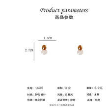 將圖片載入圖庫檢視器 JME-474 韩国东大门秋冬新款暖棕色系卡其色不规则几何耳环耳坠耳钉耳饰品
