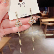 將圖片載入圖庫檢視器 JME-912 s925银针 新品耳环东大门韩版轻奢百搭锆石流苏耳钉耳饰
