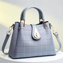 將圖片載入圖庫檢視器 JM-255 新款高質量時尚大容量拼接定型單肩包格子手提包 女包
