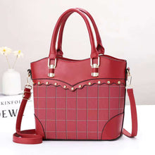 將圖片載入圖庫檢視器 JM-258 新款潮復古寬肩帶單肩包菱格大容量手提拎包 女包
