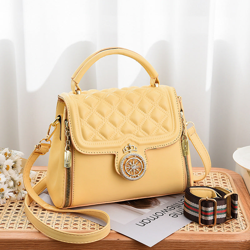 JM-085 新款小眾休閒小方包洋氣菱格單肩包時尚斜挎包手提包 女包