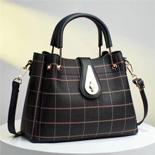 將圖片載入圖庫檢視器 JM-255 新款高質量時尚大容量拼接定型單肩包格子手提包 女包
