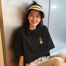 將圖片載入圖庫檢視器 GW-T207 新款學生韓版新款寬鬆水果刺繡短袖T 上衣
