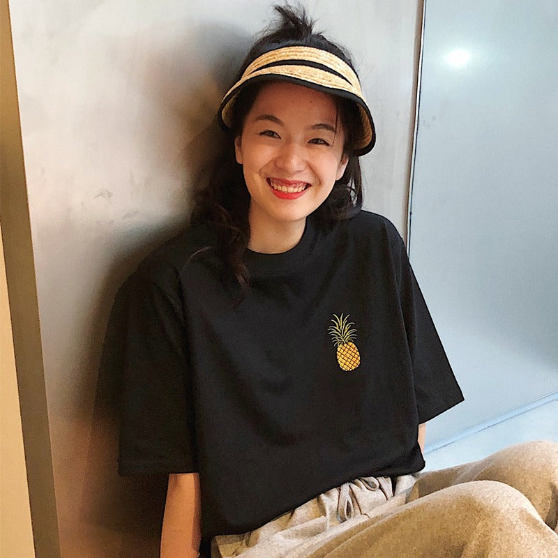 GW-T207 新款學生韓版新款寬鬆水果刺繡短袖T 上衣