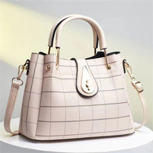 將圖片載入圖庫檢視器 JM-255 新款高質量時尚大容量拼接定型單肩包格子手提包 女包
