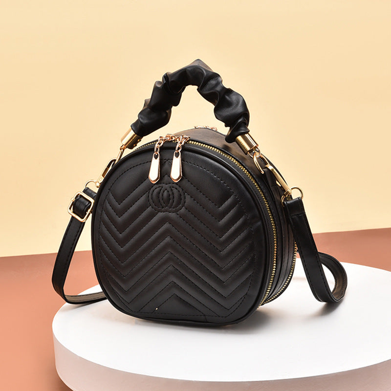 JM-139-1 新款女包包單肩手提斜挎小圓包圓餅包印花夏季時尚潮 女包