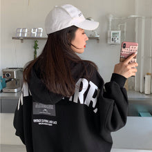 將圖片載入圖庫檢視器 TY-1070 秋冬新款加絨連帽衛衣女寬鬆bf學院風拉鍊學生開衫長袖 外套
