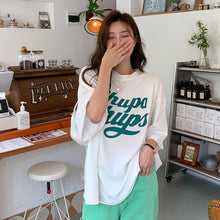 將圖片載入圖庫檢視器 CL-848 美式字母印花夏季寬鬆短袖T卹女學生大碼 上衣
