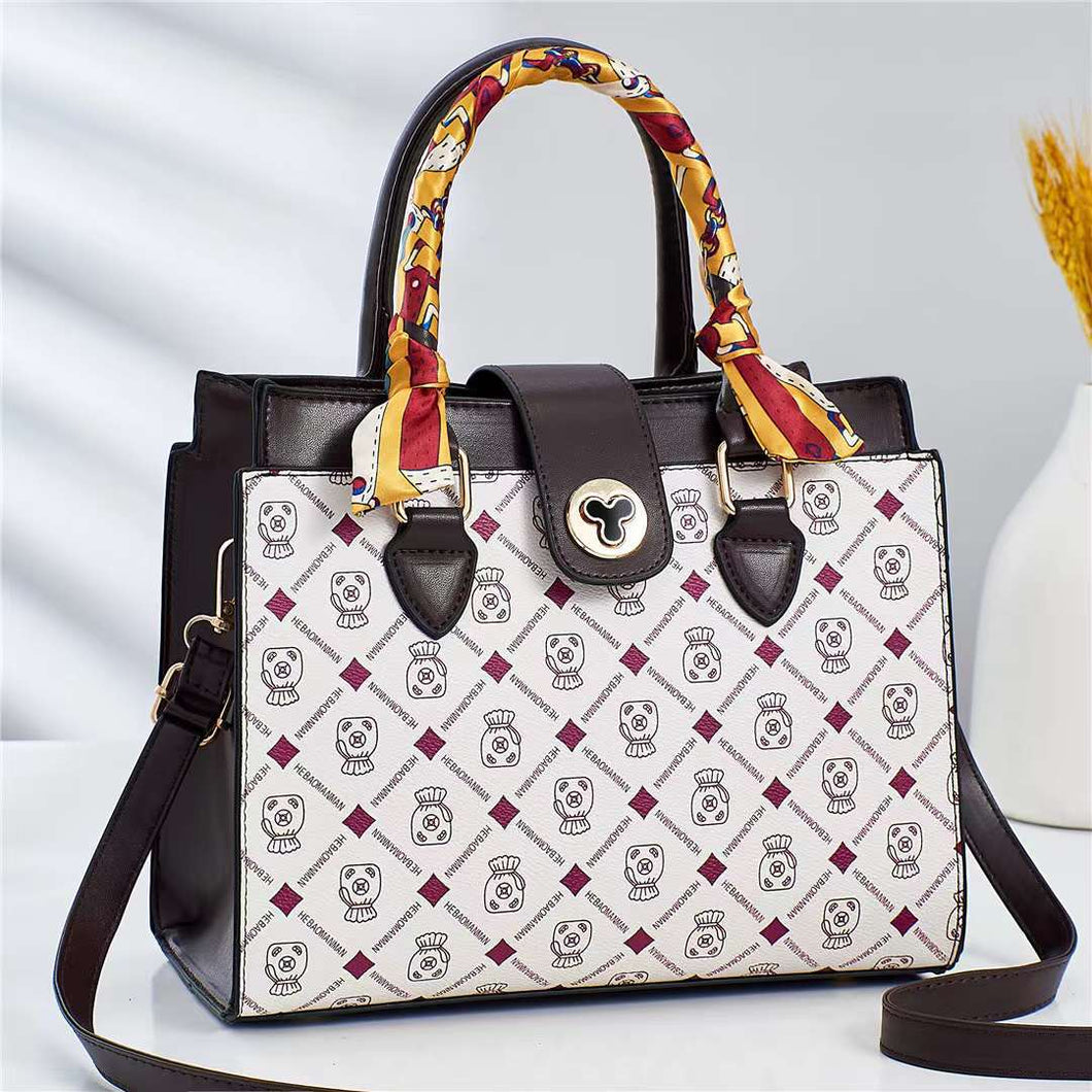 JM-135 韓版時尚印花包復古單肩水桶包絲巾包手提包 女包