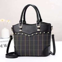 將圖片載入圖庫檢視器 JM-258 新款潮復古寬肩帶單肩包菱格大容量手提拎包 女包
