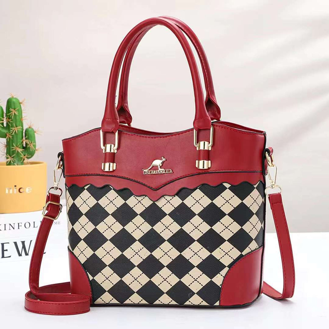 JM-254 新款大容量潮流設計感通勤單肩包質感帆布托特包菱格定型包 女包