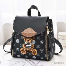 將圖片載入圖庫檢視器 JM-139 新款小方包街頭潮流卡通直播單肩雙肩包撞色小熊裝飾女包 女包
