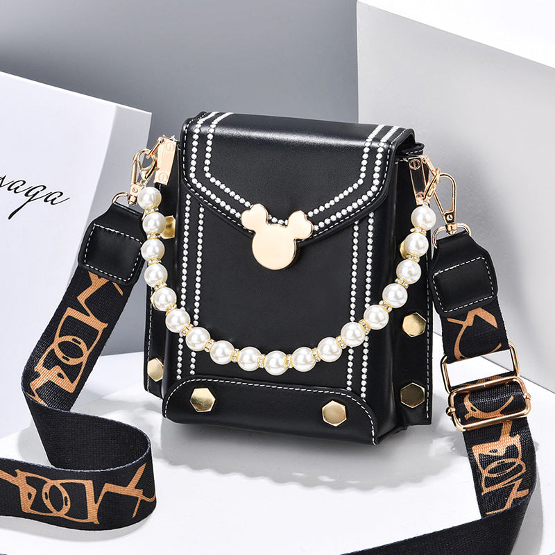 JM-235 新款時尚網紅撞色手機斜挎包百搭小方包 女包