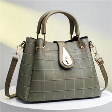 將圖片載入圖庫檢視器 JM-255 新款高質量時尚大容量拼接定型單肩包格子手提包 女包

