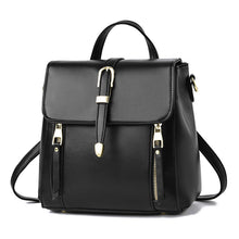 將圖片載入圖庫檢視器 JM-244 韓版新款大學生簡約時尚復古軟皮雙肩包ins日系大容量背包 女包
